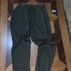 Green striped lounge pants